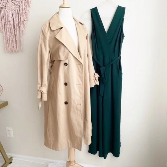 TopShop tan trench coat size US 2